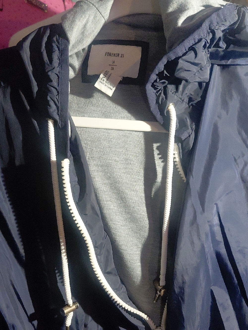 Forever 21 small hoodie zip jacket blue